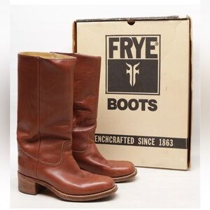 FRYE Men's True Vintage White Label Brown Campus Boots 2955 Size 10.5 D